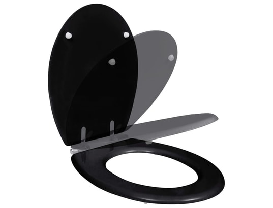 VIDAXL - Siège de toilette mdf couvercle à fermeture en douceur noir