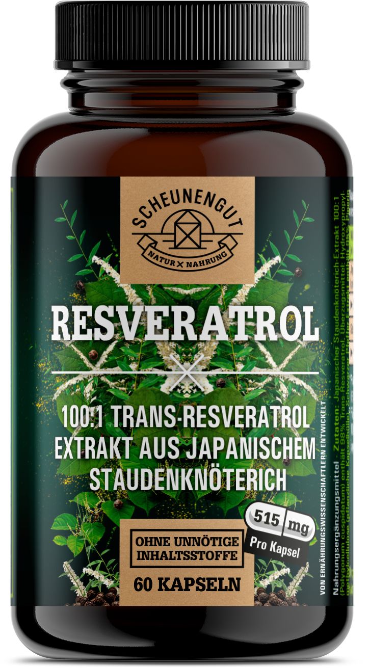 Scheunengut® Resveratrol | Der Original 100:1 Trans-Resveratrol Extrakt optimiert mit Piperin