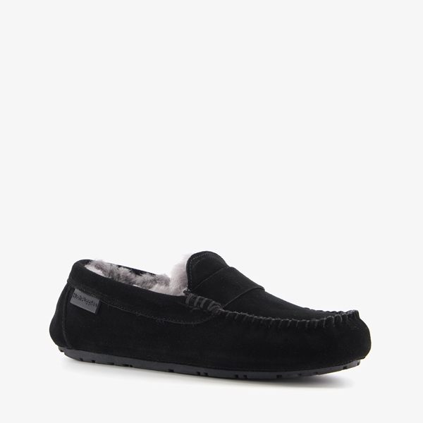 Hush Puppies suede dames pantoffels zwart