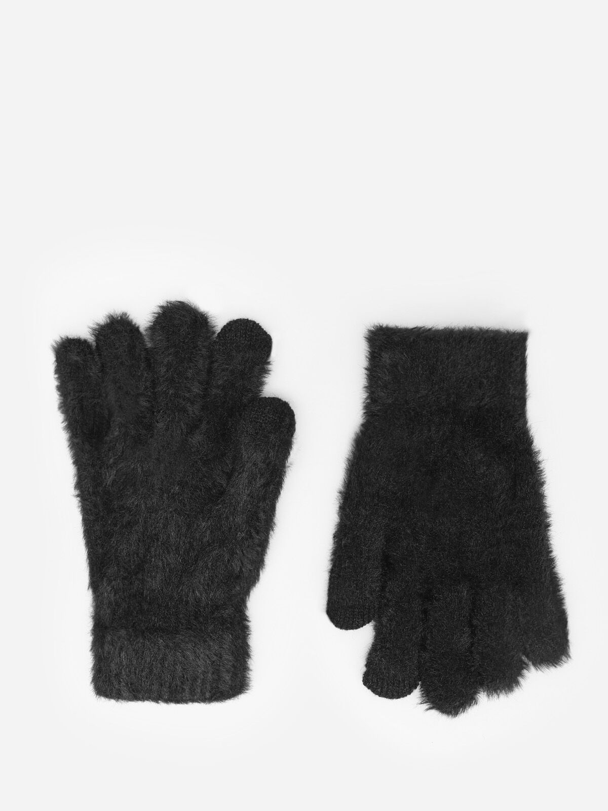 Gants tactiles duveteux- Noir