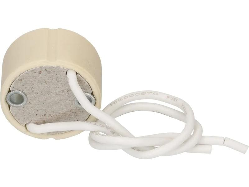 Max Hauri Lampenfassung GU10/GZ10/PTFE Länge: 150 mm Weisse Lampenfassung aus Kunststoff