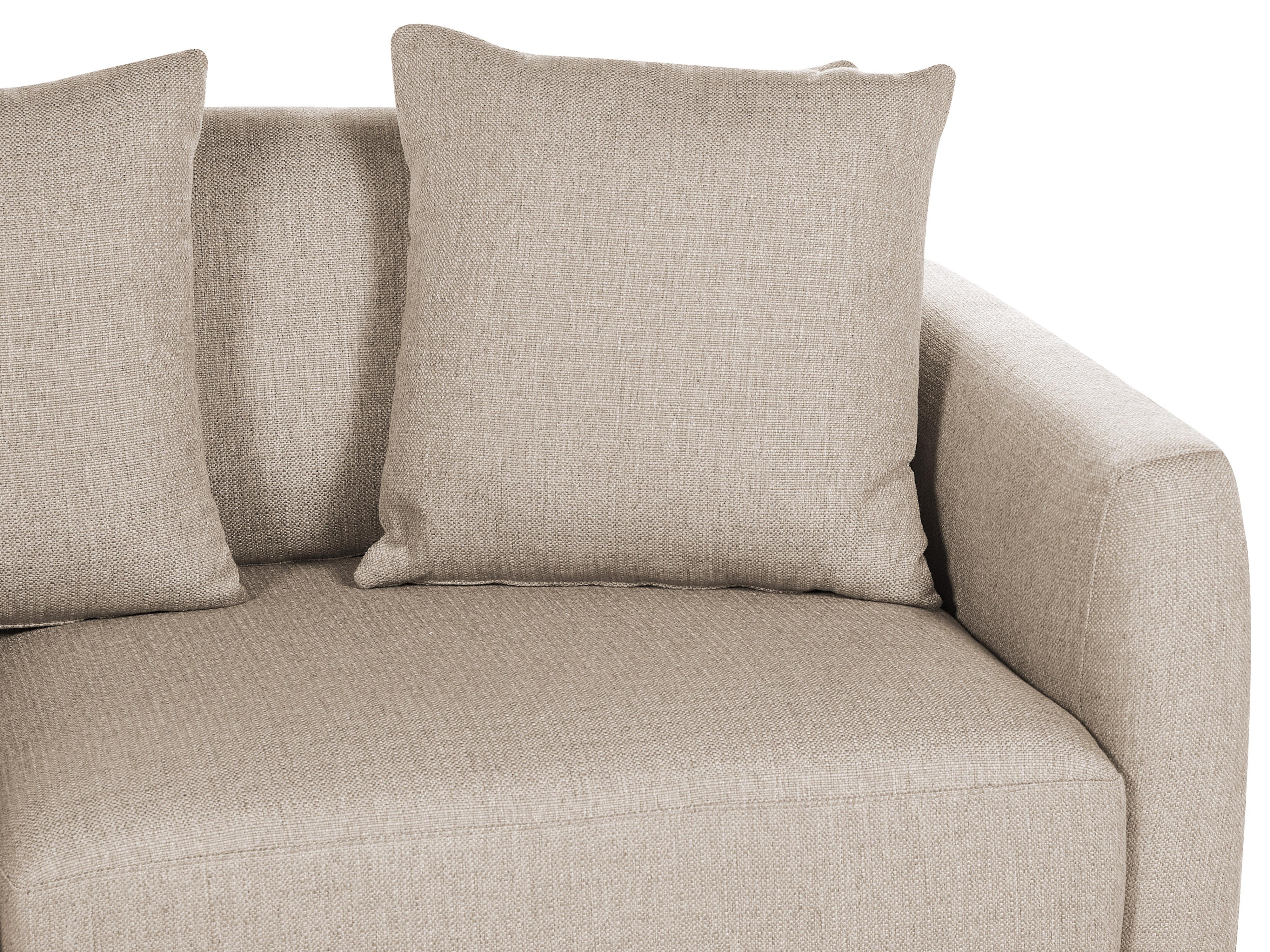 Bank 3-zits SIGTUNA Stof Beige met ottomaan