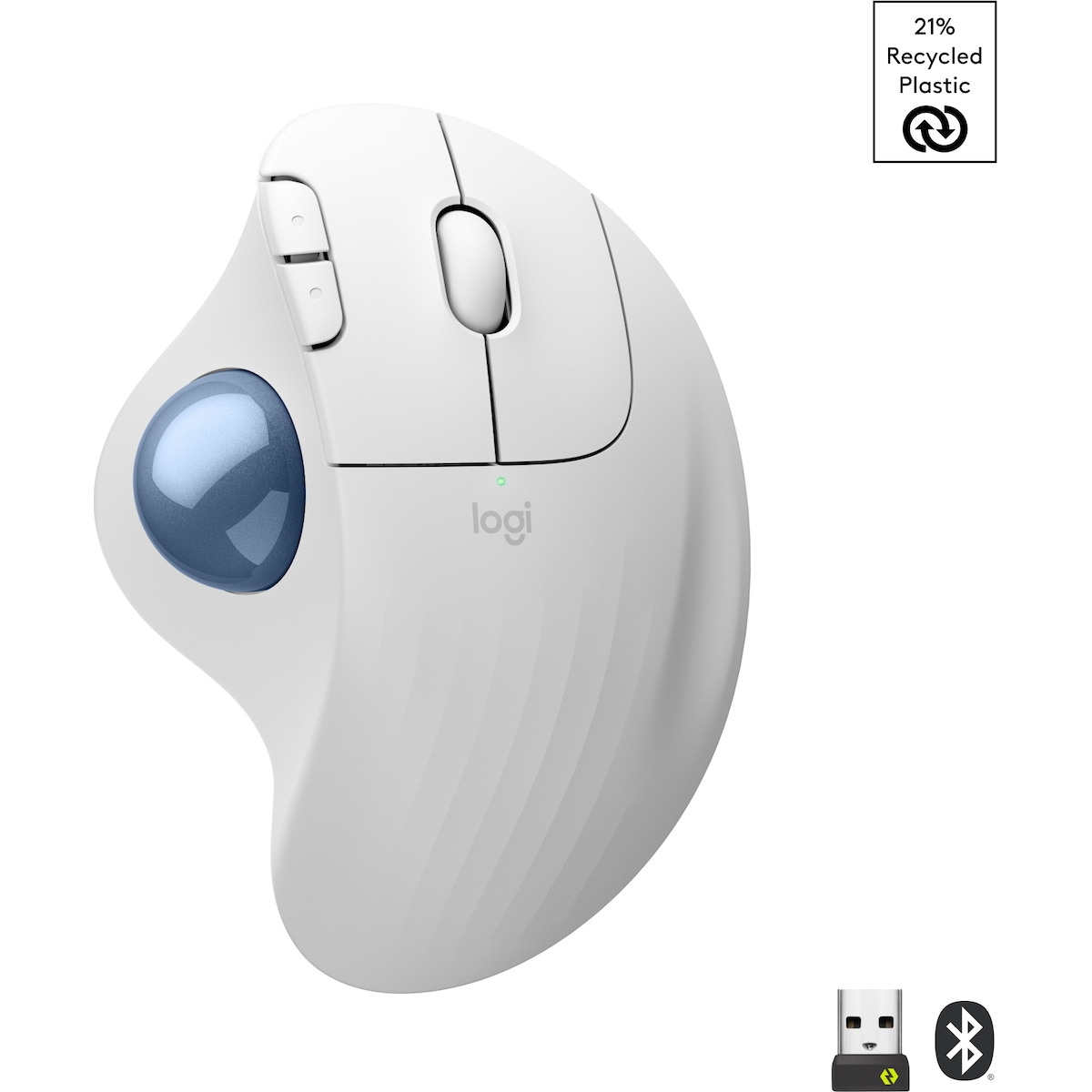 Logitech Ergo M575S trådløs trackball-mus (hvit)