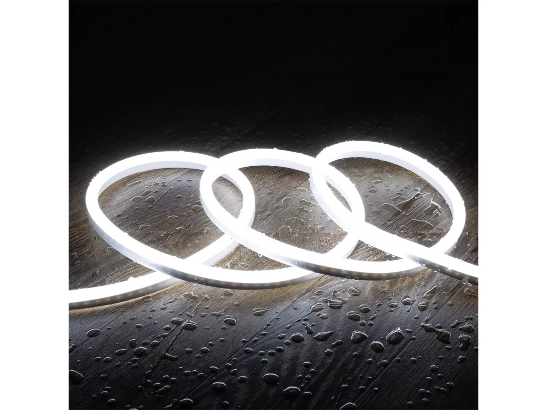 Bobine Ruban Néon LED Dimmable 220V SFLEX8 50 Mètres IP65 Coupe à chaque 100 cm Blanc froid