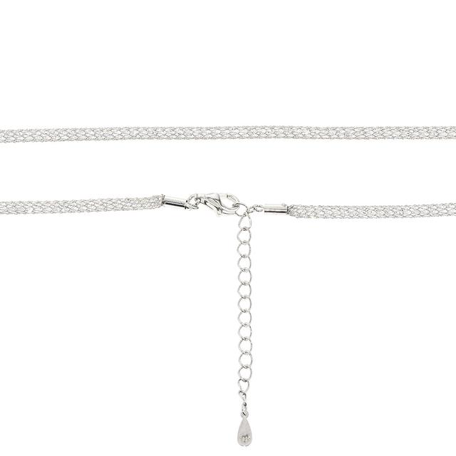 Mesh-Collier & Gleiter, Muschelkernperle, Zirkonia, ca. 48 cm