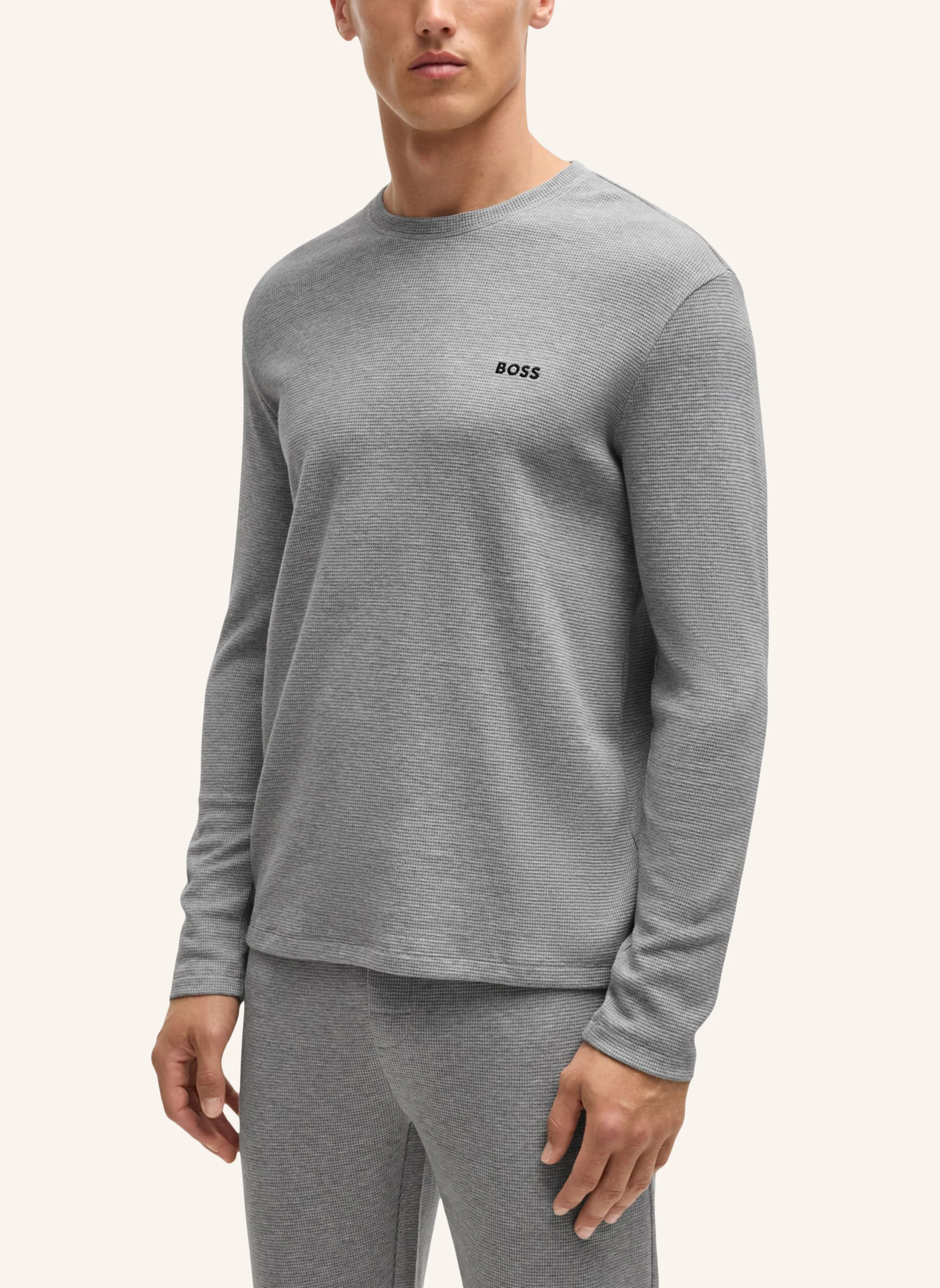 BOSS Pyjama-Oberteil WAFFLE LS-SHIRT Regular Fit