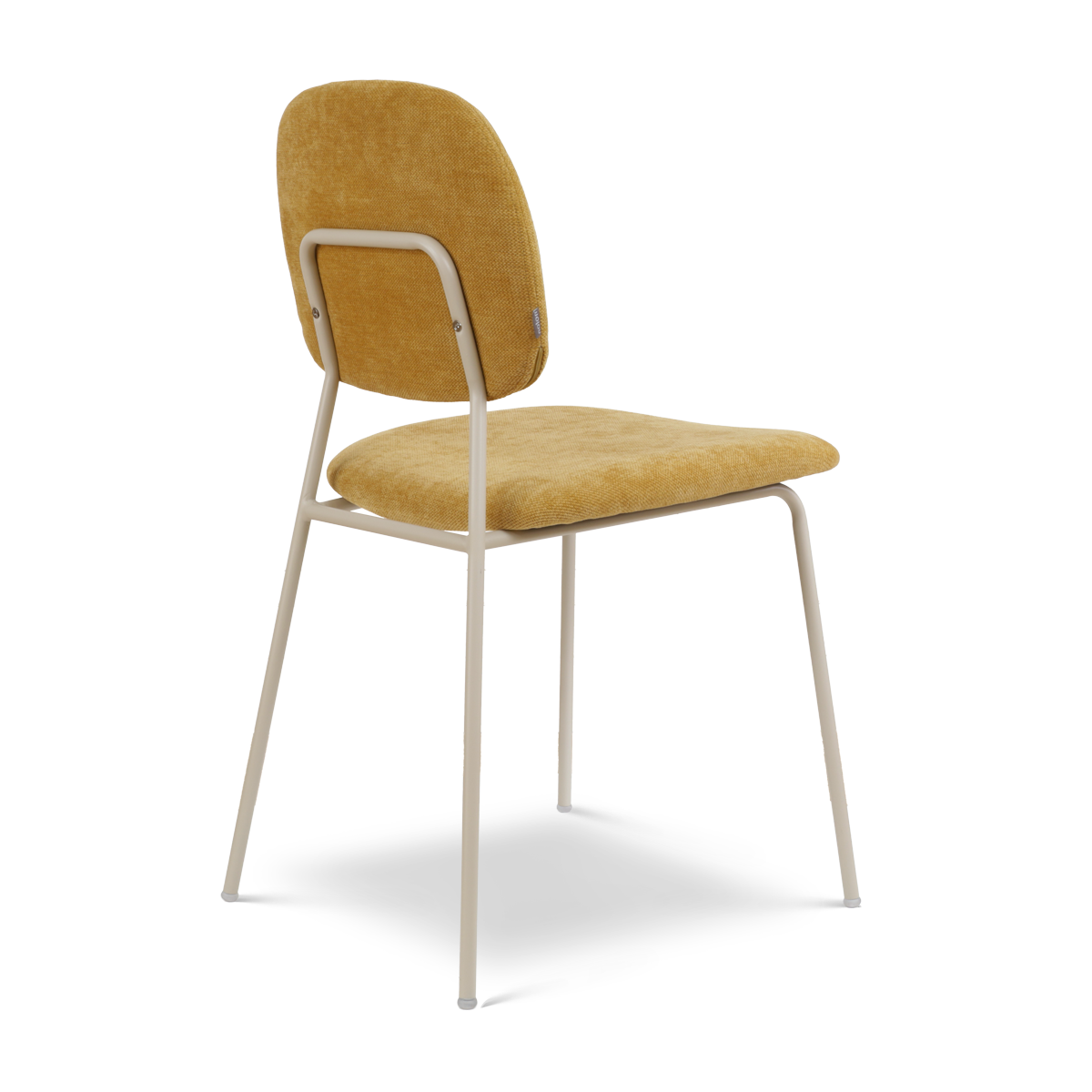 Eetkamerstoel Jasmijn warm oker  - grijsbeige onderstel