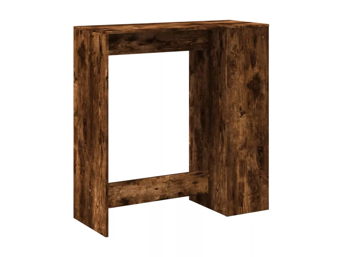 Table de bar avec étagères chêne fumé bois d'ingénierie