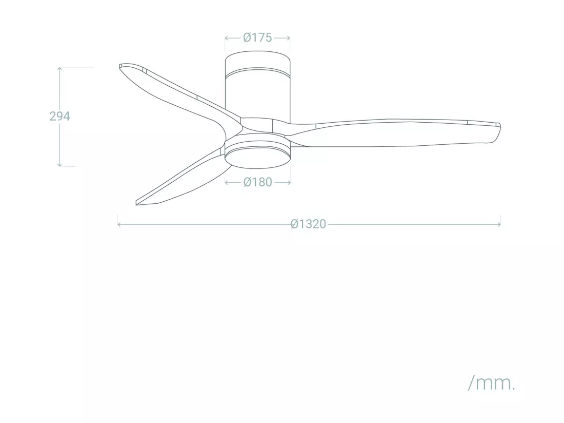 Ventilateur de Plafond Silencieux Angistri Blanc 132cm Motor DC Transparent Télécommande Avec lumière Non