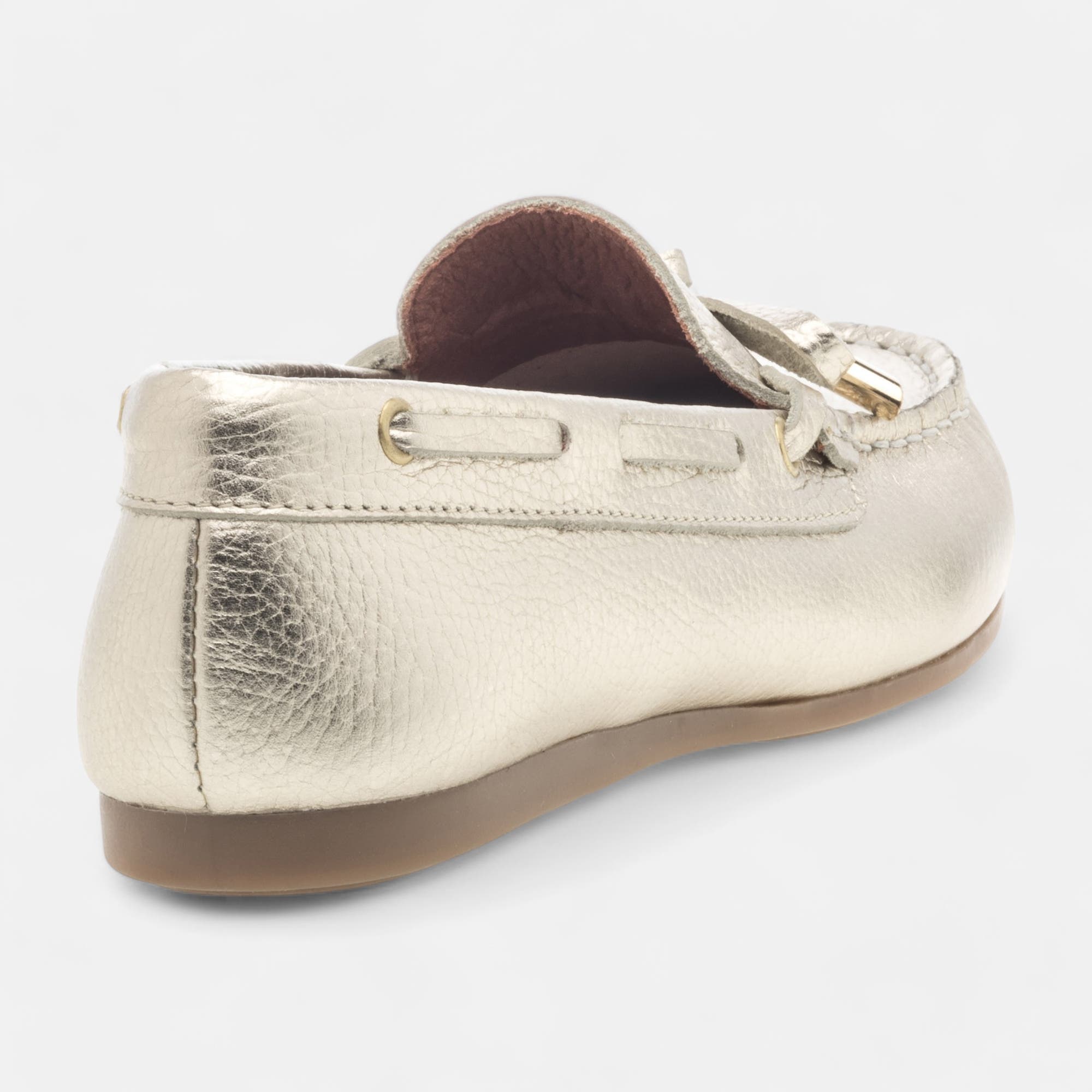 Mocassins Femme en cuir or