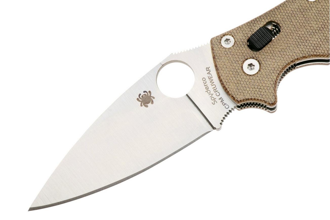 Spyderco Manix 2 CPM Cru-Wear C101MPCW2 Brown Canvas Micarta zakmes