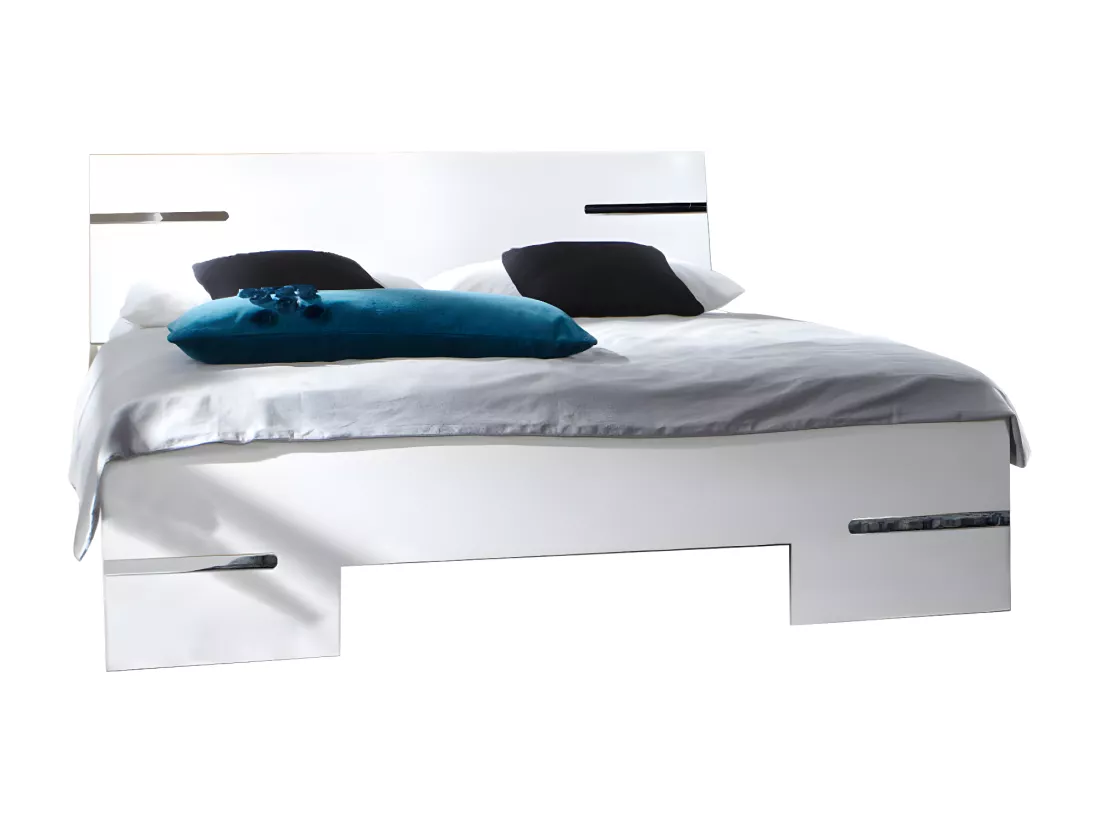 Chambre à coucher complète adulte (lit 160x200 cm + 2 chevets + armoire)