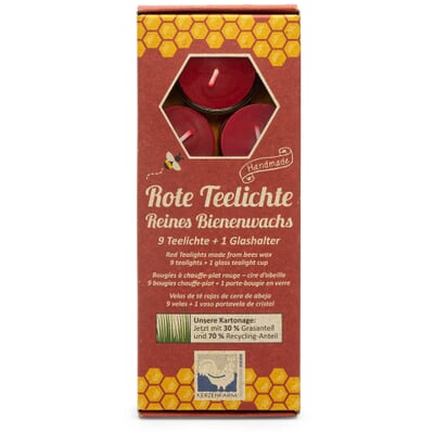 Teelichte Bienenwachs rot