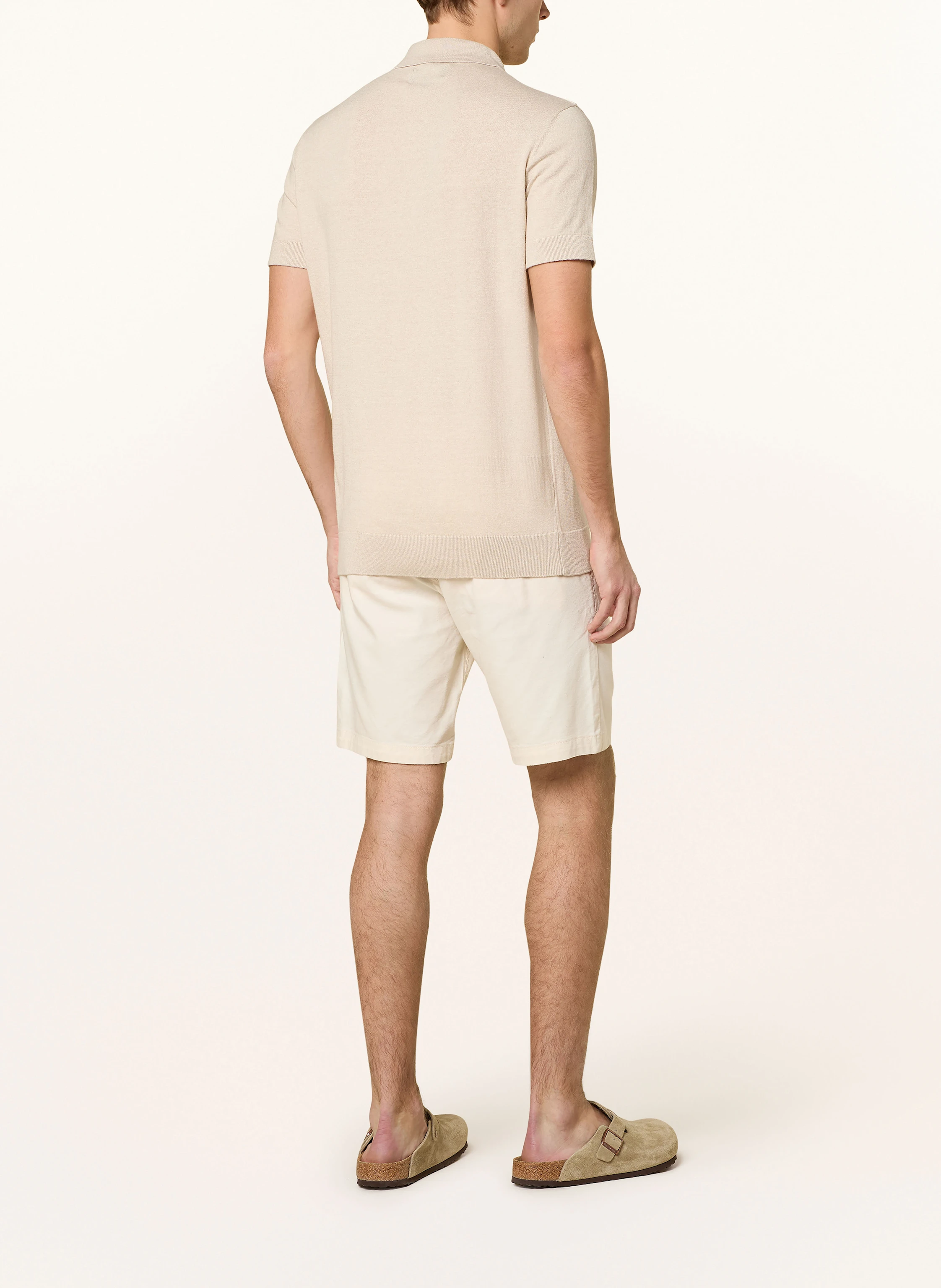 Barbour Strick-Poloshirt mit Leinen