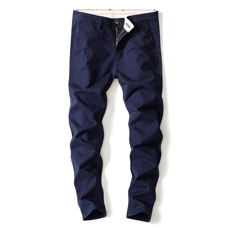 Denimic - Mid Rise Plain Cropped Tapered Pants