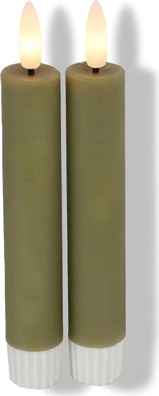 Countryfield Led dinerkaarsen - 2x st- beige -H15cm - afstandsbediening