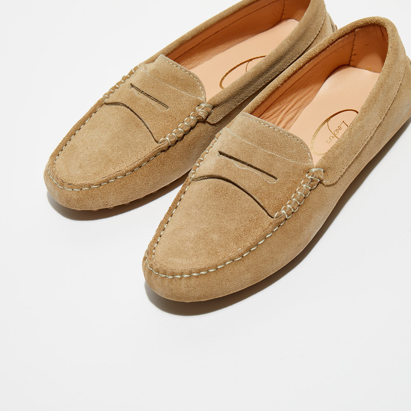 Loafers Mocassins en Velours de Cuir Miss sable