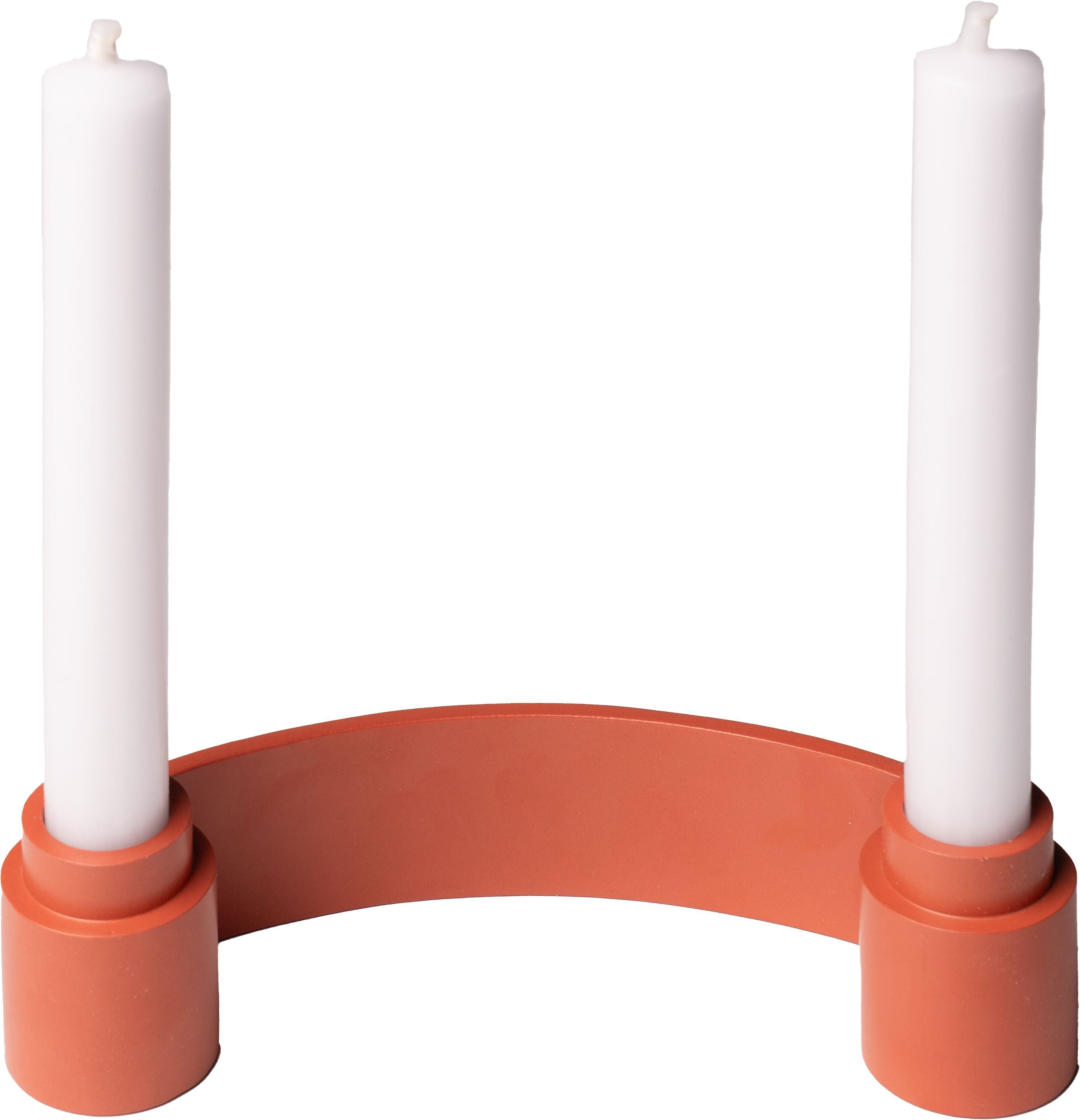 HOMEWORKS Kerzenhalter - Orange / B: 19.0 cm x T: 7.0 cm x H: 5.0 cm