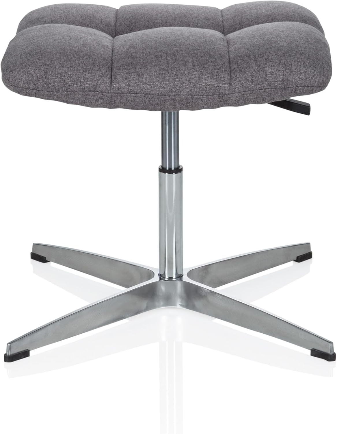 hjh OFFICE 670934 Retro Hocker SARANTO Stoff Grau Home-Office Sitzhocker höhenverstellbar