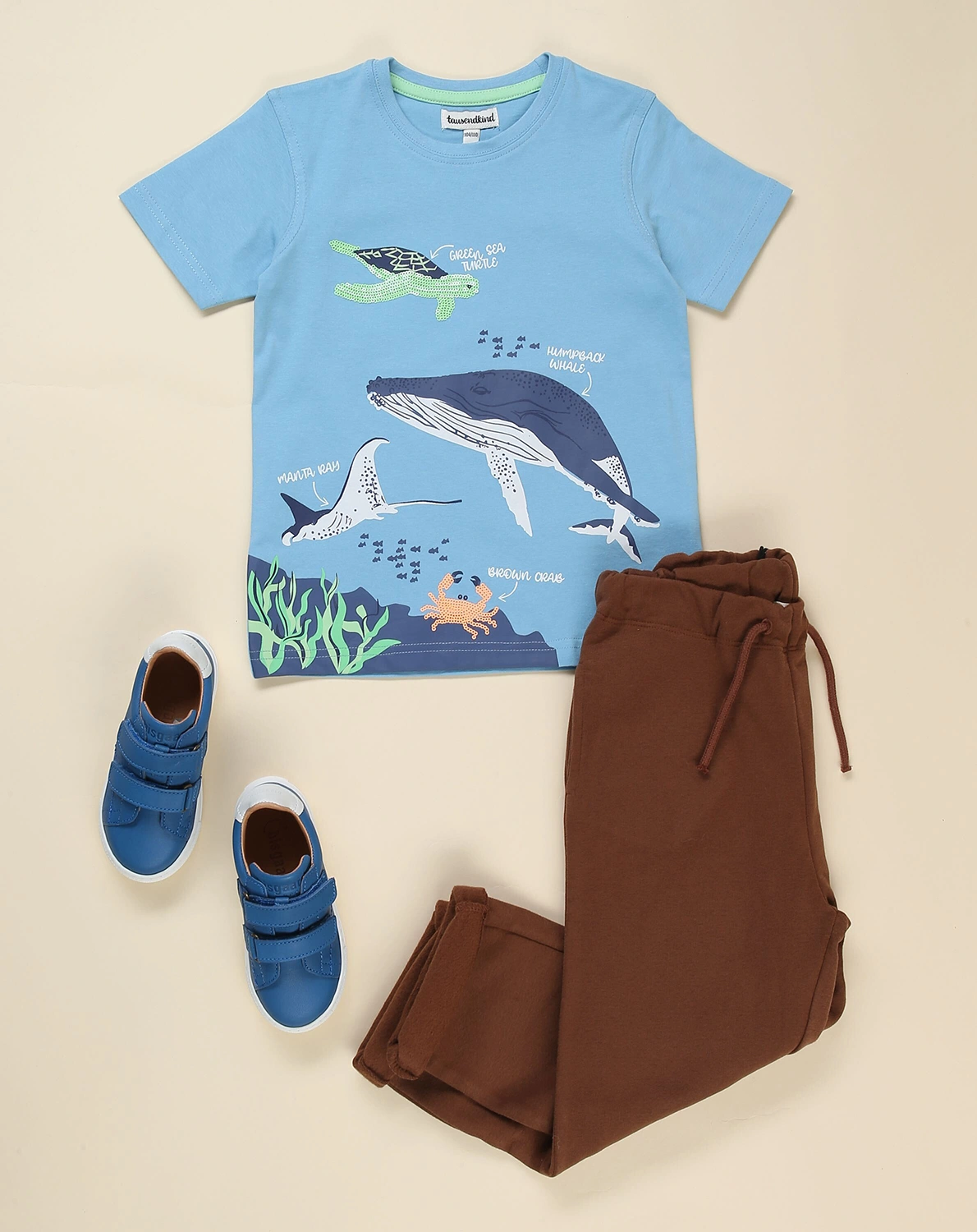 T-Shirt MEERESTIERE in hellblau