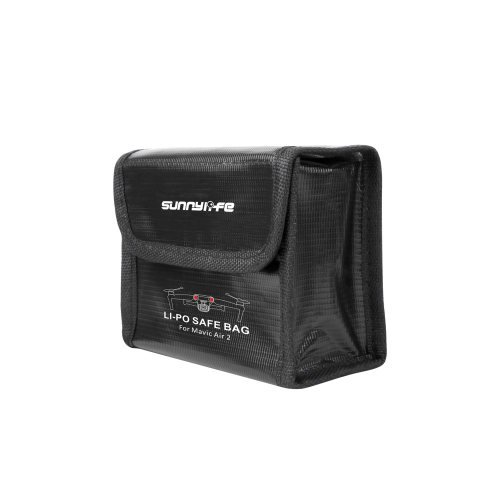 (16.5x11cm) 3-fach Explosionsgeschützte Batterie Aufbewahrungs Tasche für DJI Mavic Air 2S / Mavic Air 2 Drohnen Akku - Schwarz
