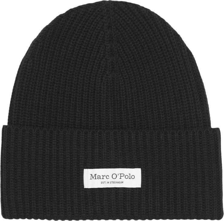 Marc O’Polo Beanie, knitted, fold-up, structure Black