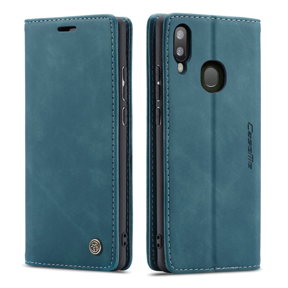 Samsung Galaxy A40 Leder Tasche Flip Wallet Etui mit Kartenfächern - Blaugrün