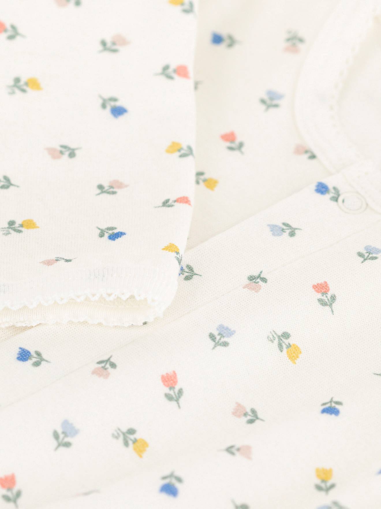 Body/pijama PETIT BATEAU branco de algodão orgânico