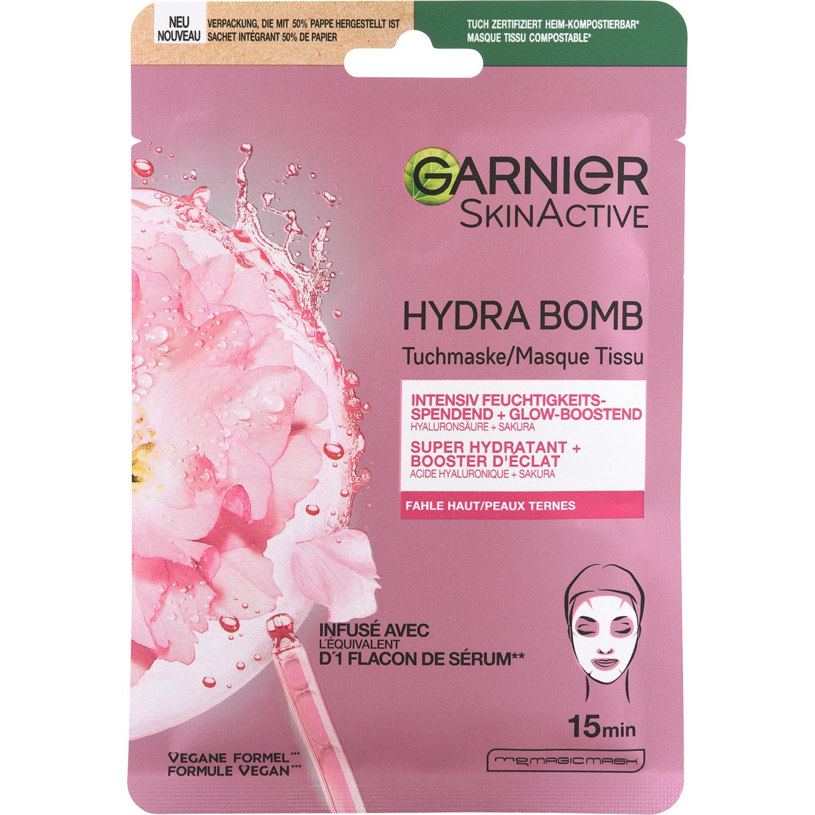 Garnier SkinActive Hydra Bomb Tuchmaske Sakura