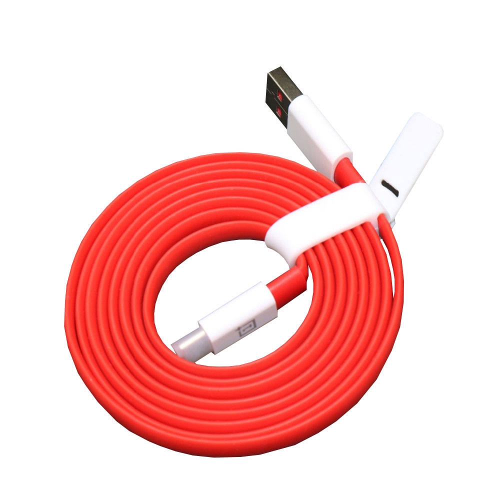 USB C auf USB 3.1 Flachband Ladekabel Datenkabel Dash Charge 4A (1.5m) - Rot