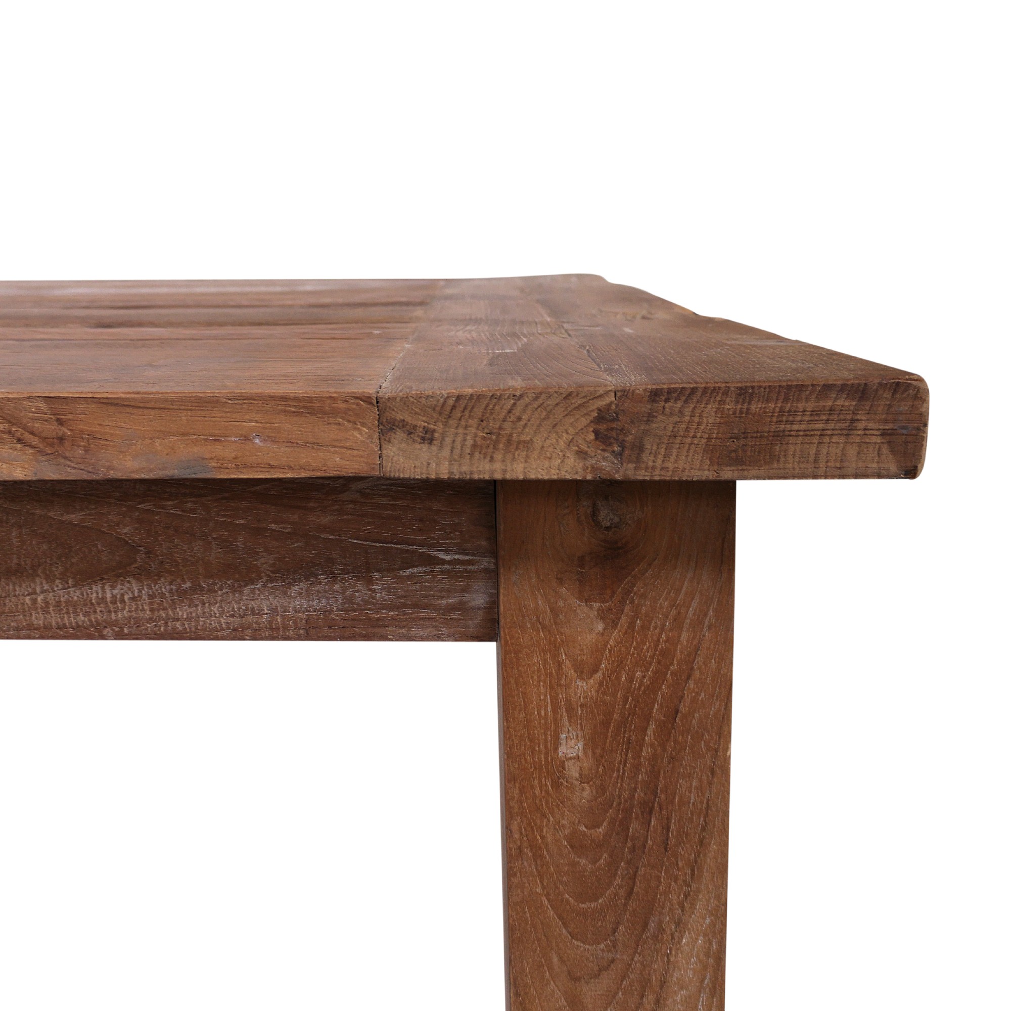 Esstisch aus recyceltem Teak ohne Schublade, L 260 cm, B 100 cm, H 78 cm von fischer's lagerhaus