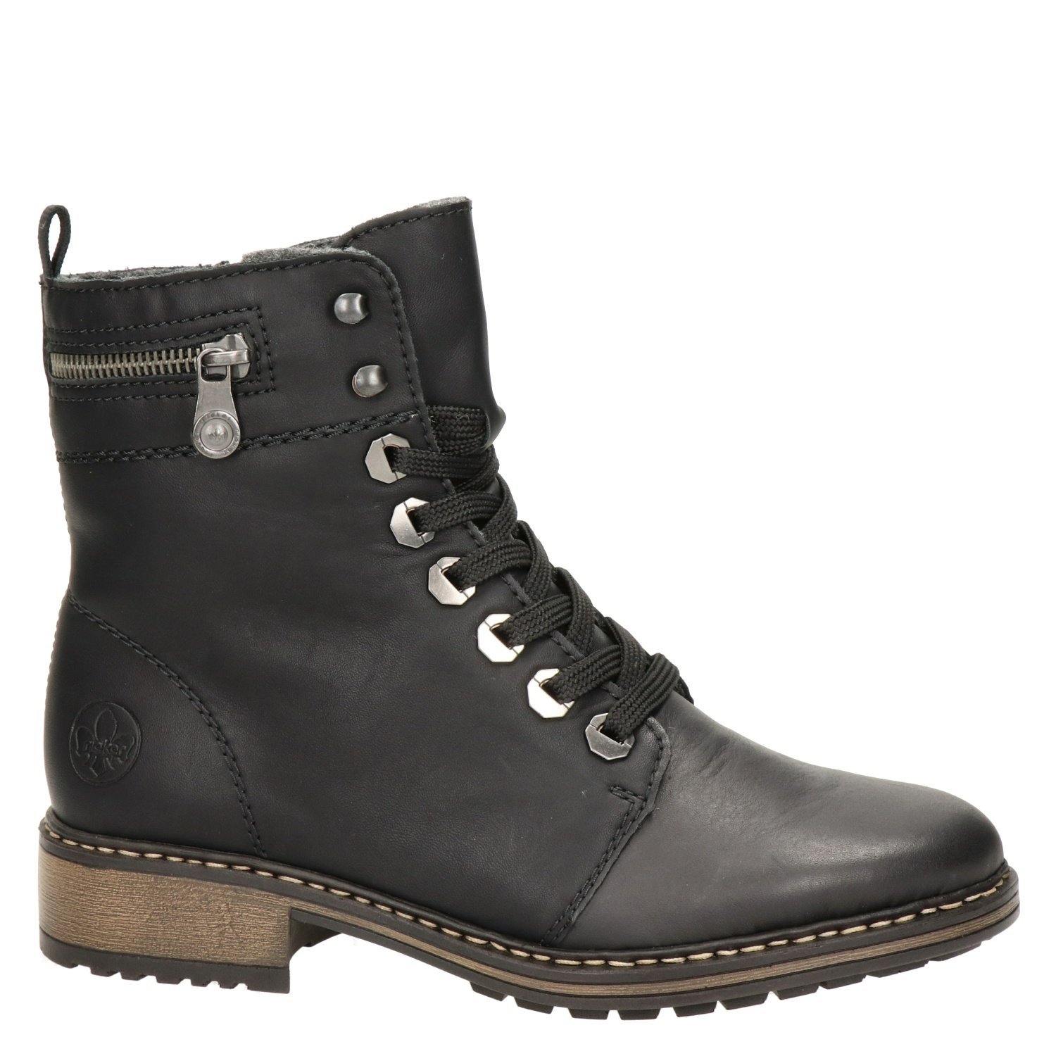 dames veterboot Rieker Zwart