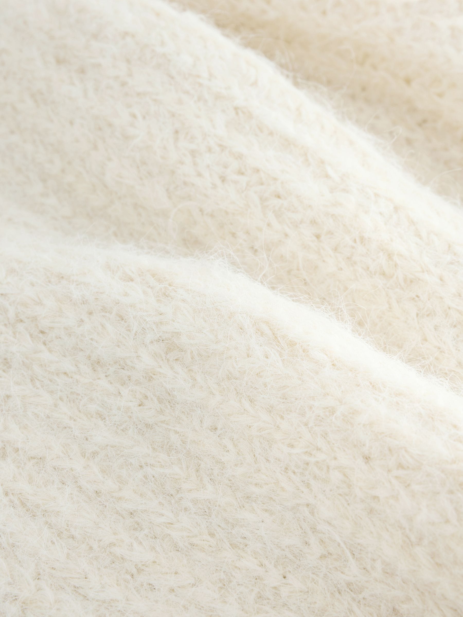 Ecru/crème - Gem Button Relaxed Cardigan With Wool