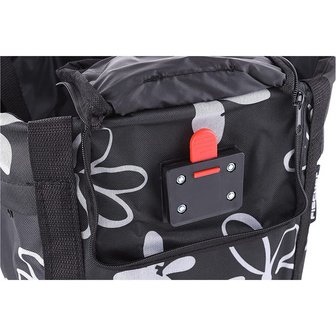 Sac de courses pour guidon de vélo, noir / blanc