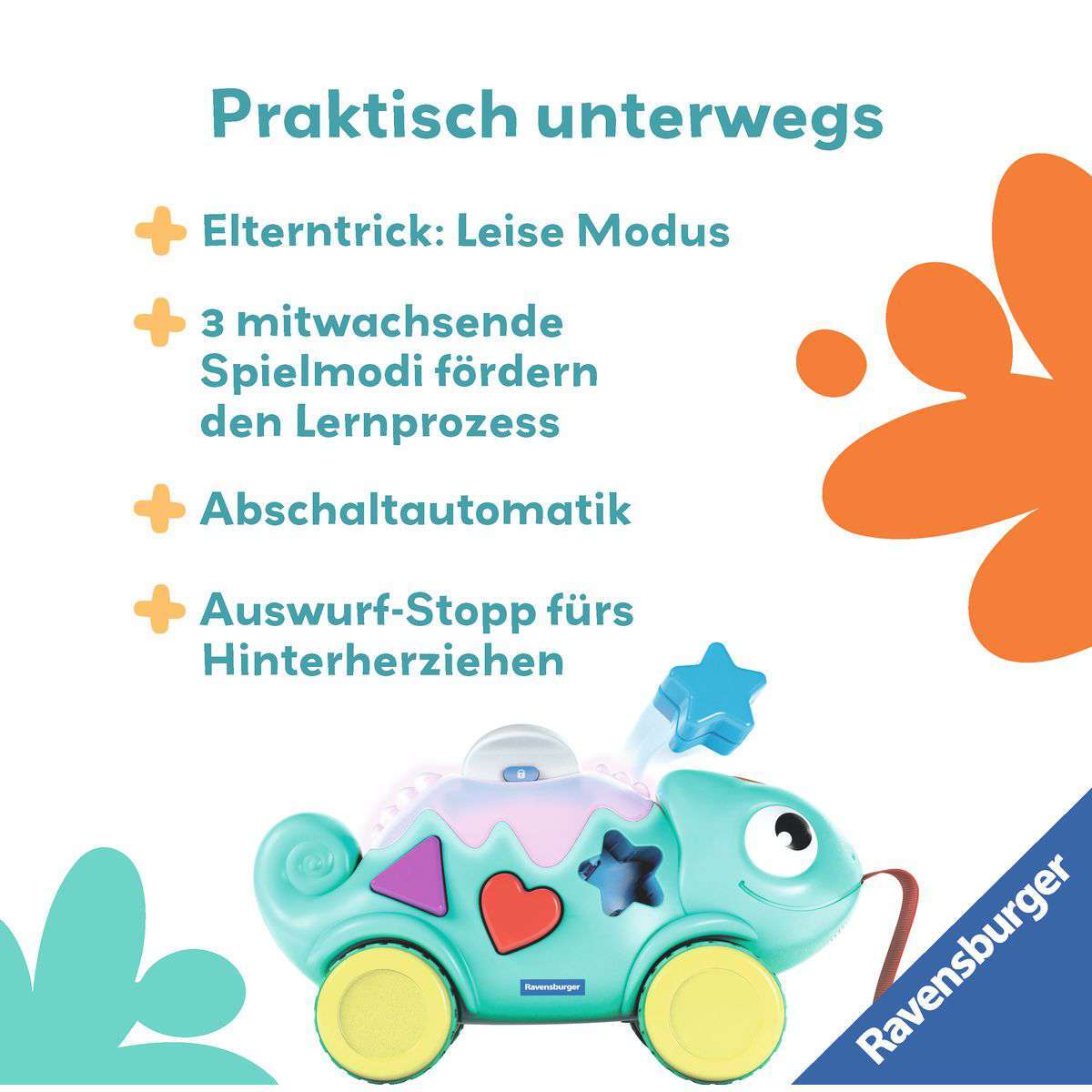 Ravensburger Spiel Play+ Musikalisches Farben & Formen Chamäleon