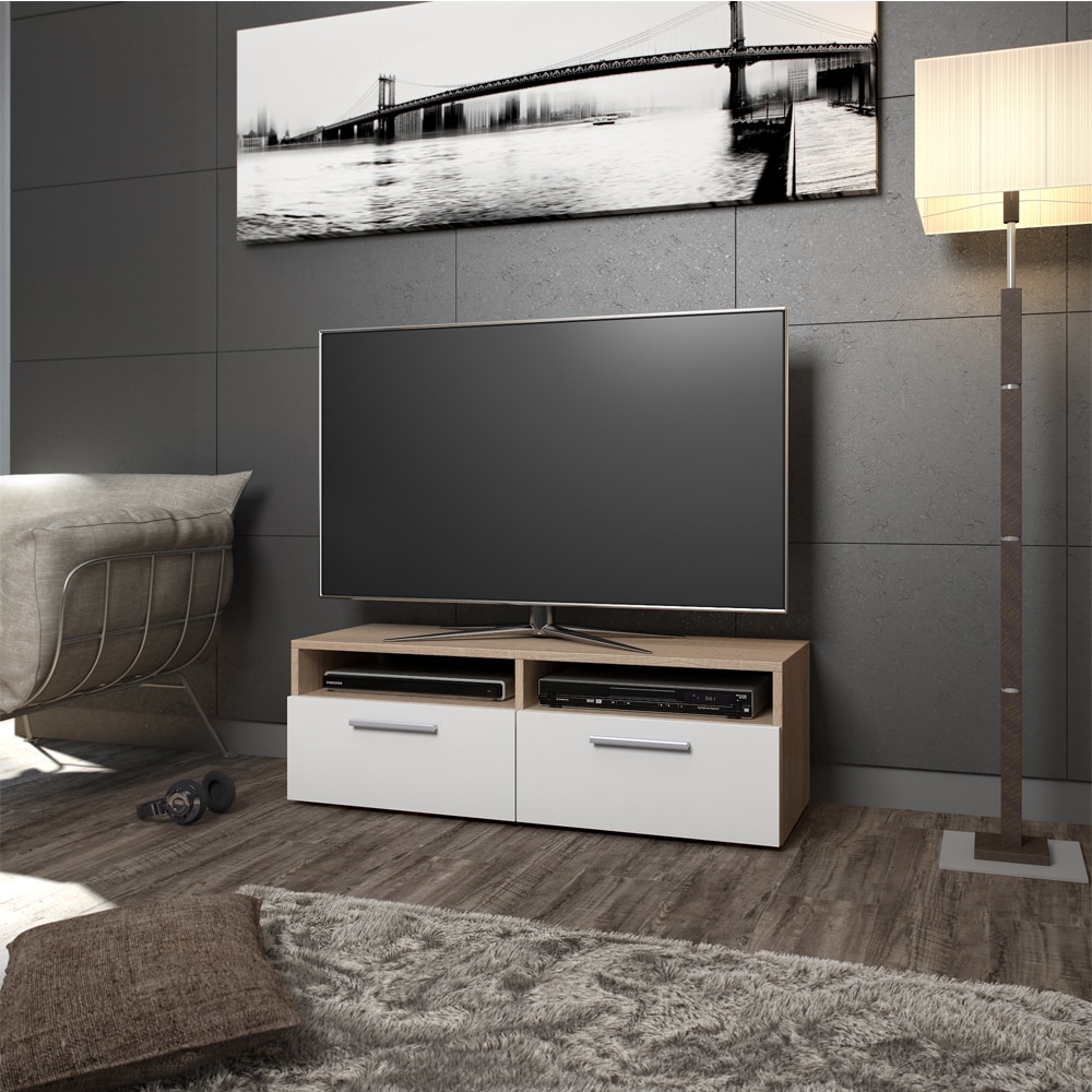 Vicco Lowboard Diego Fernsehschrank Sideboard TV Fernsehtisch Sonoma Weiß