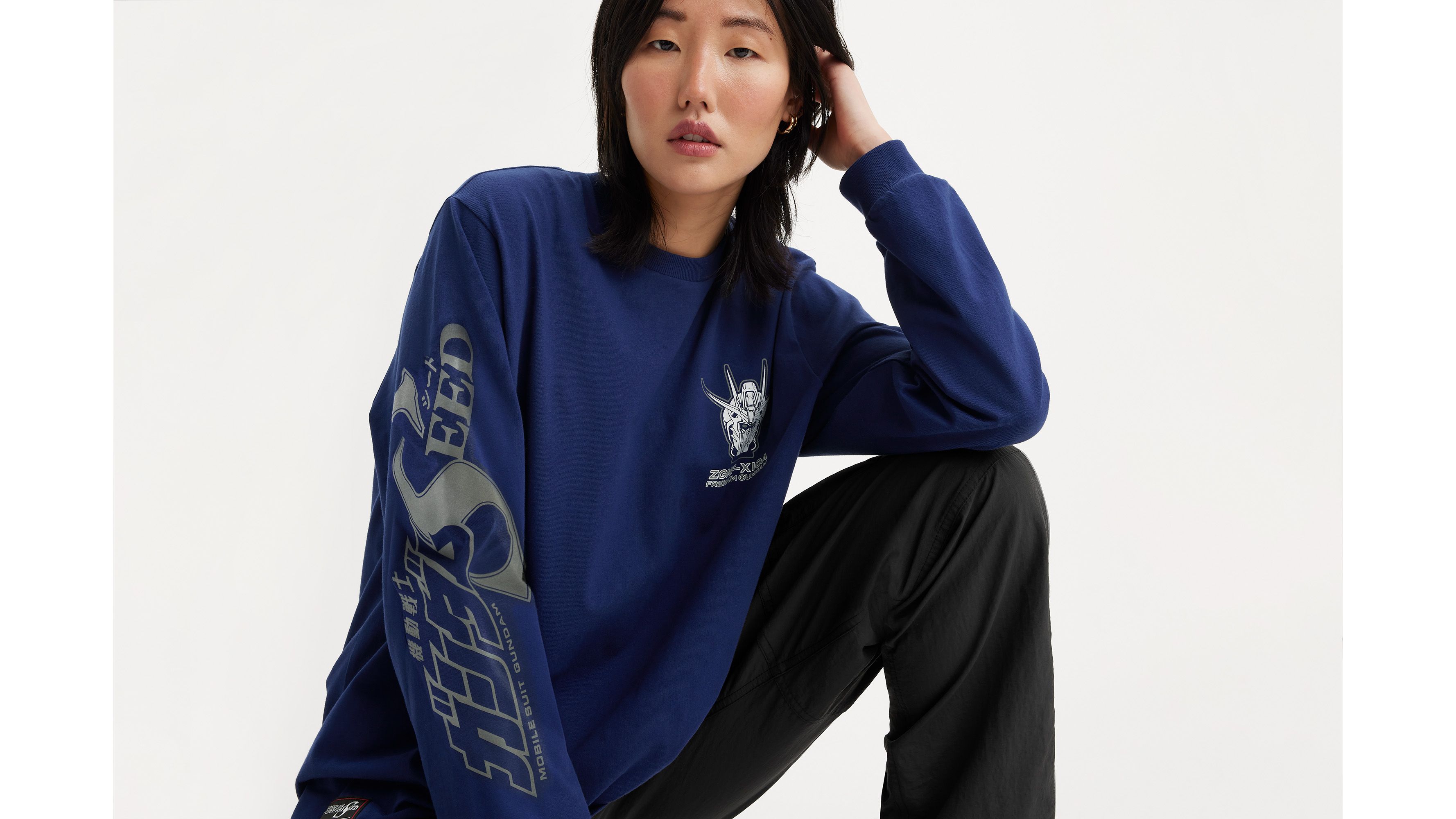 T-shirt manche longue Levi's® x Gundam SEED - Galaxy Blue - Bleu