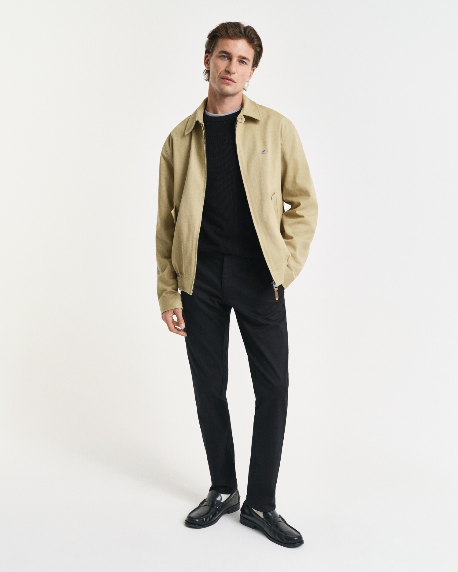 Gant Rundhalspullover »COTTON PIQUE C-NECK«, mit Logostickerei auf der Brust