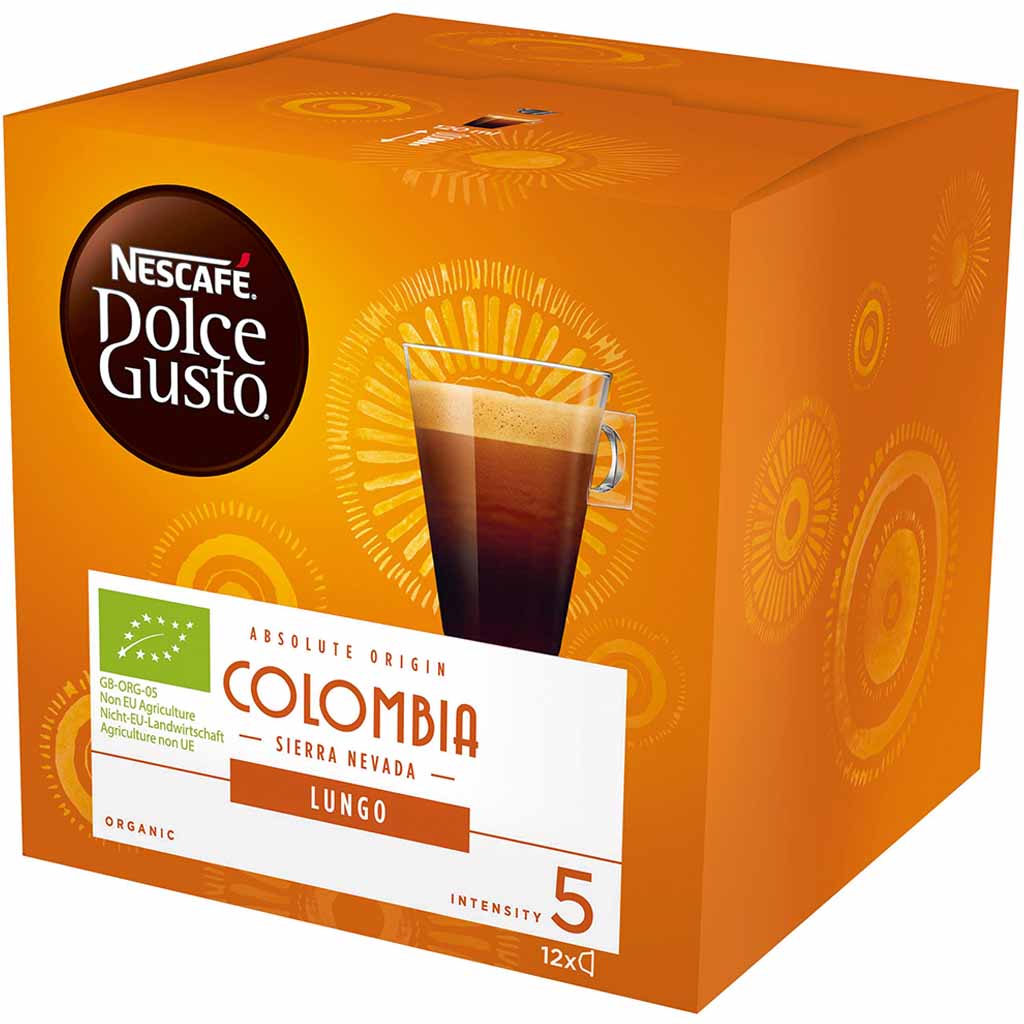 Dolce Gusto Bio Lungo Colombia Kaffeekapseln 12 Tassen 84g MHD:31.7.25