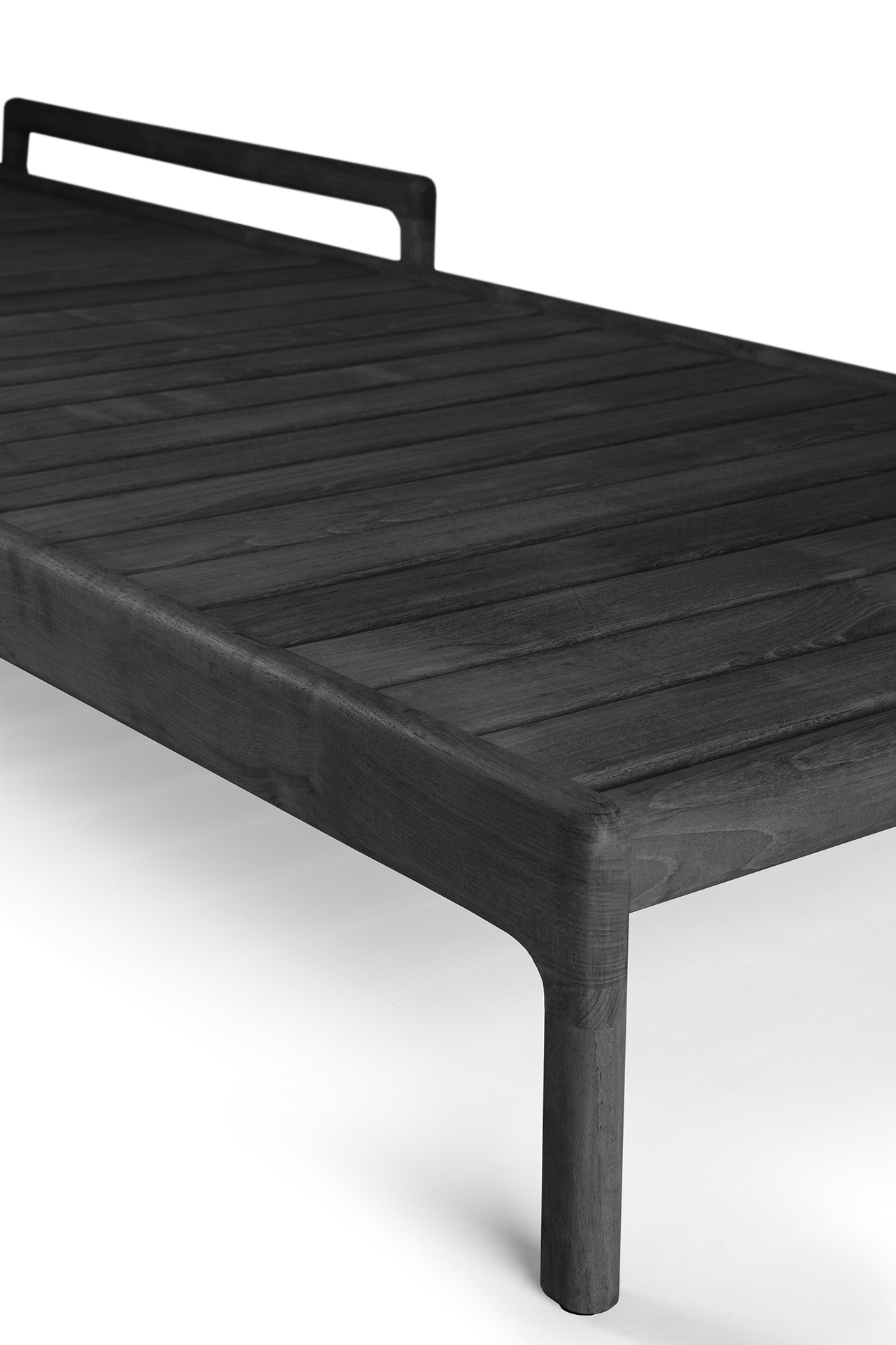 Teak Jack adjustable lounger - houten frame - zwart