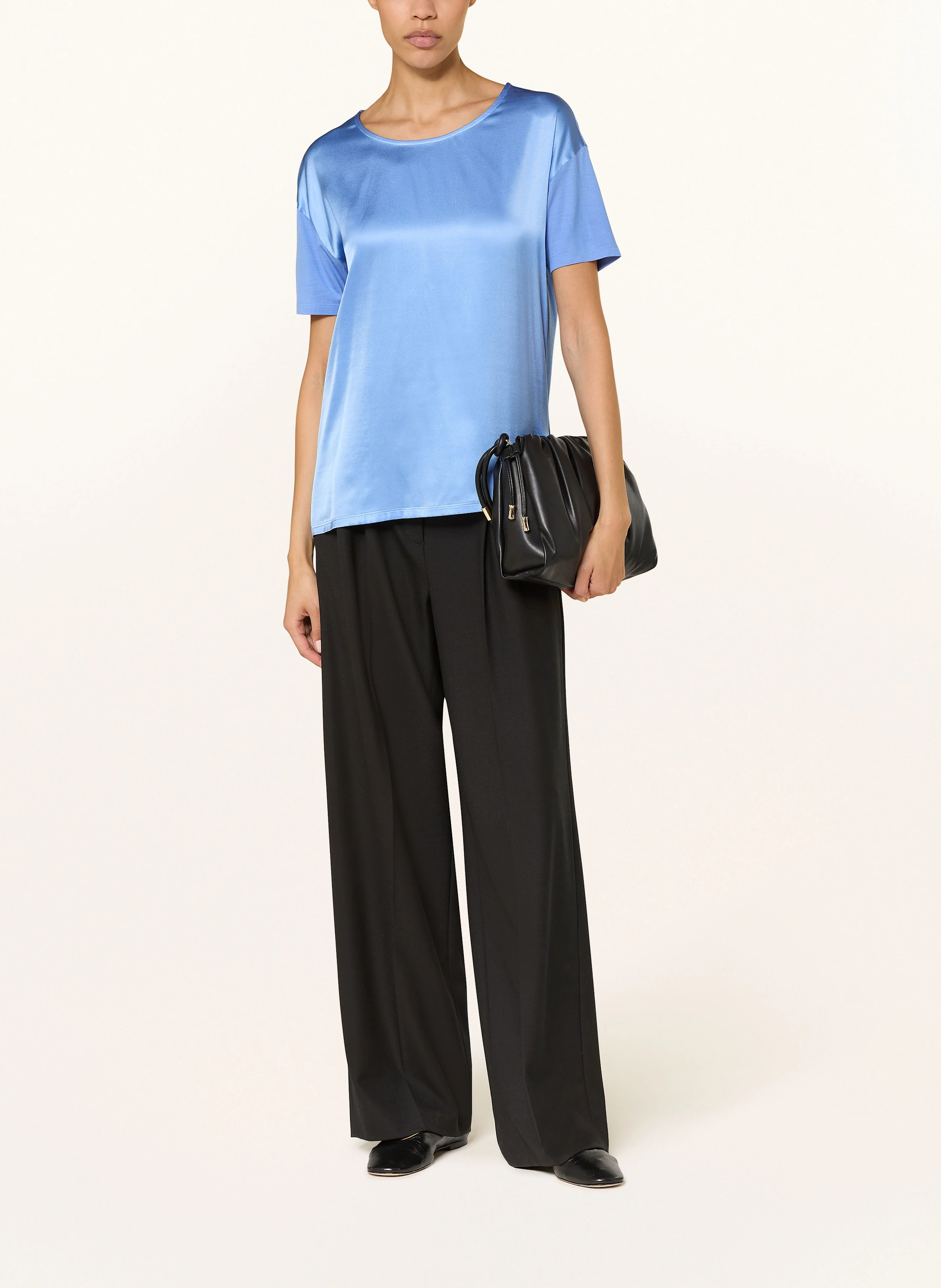 BOSS Blusenshirt ESANDY im Materialmix mit Seide