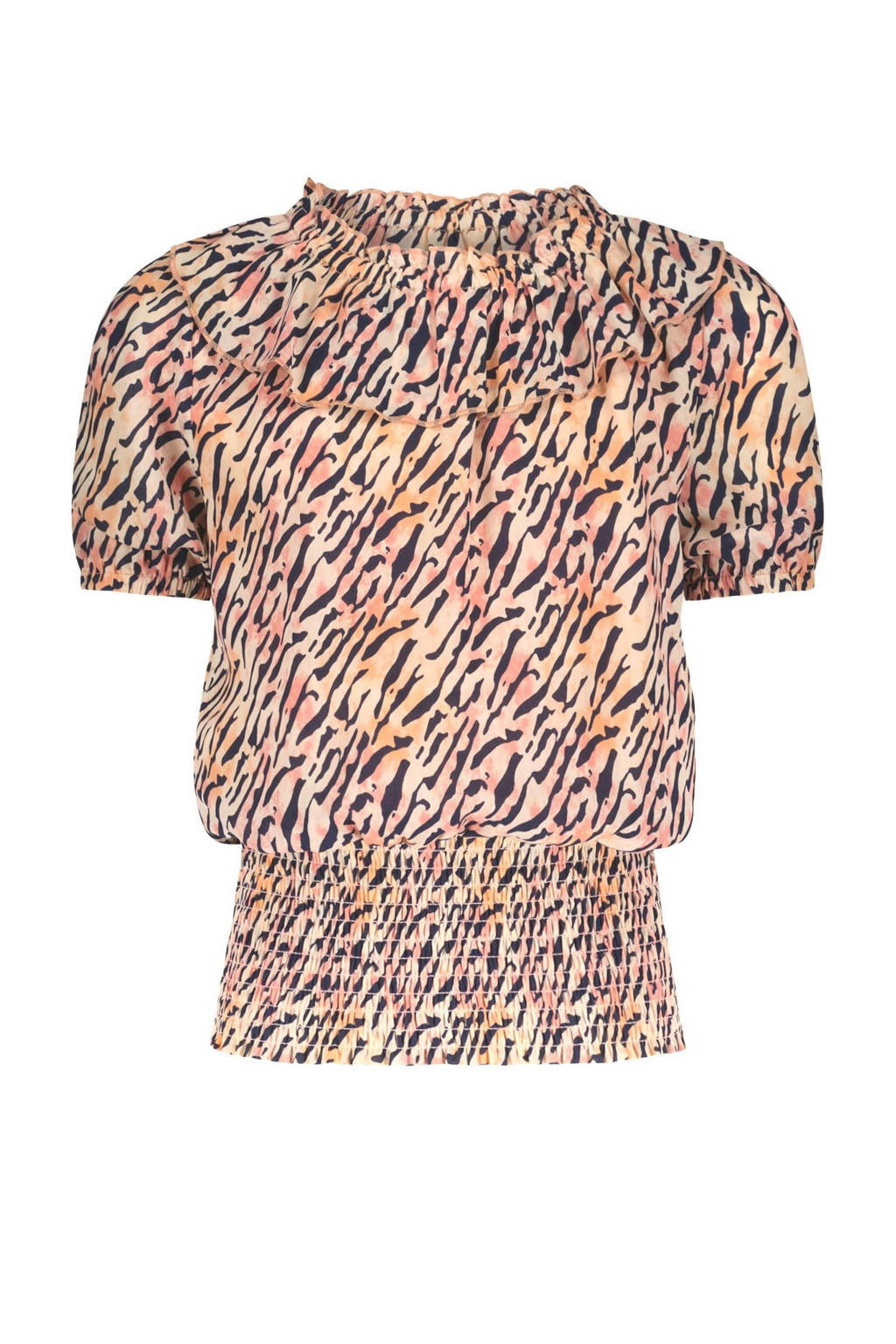 NoBell’ top Tommy van polyester zalmroze/zwart