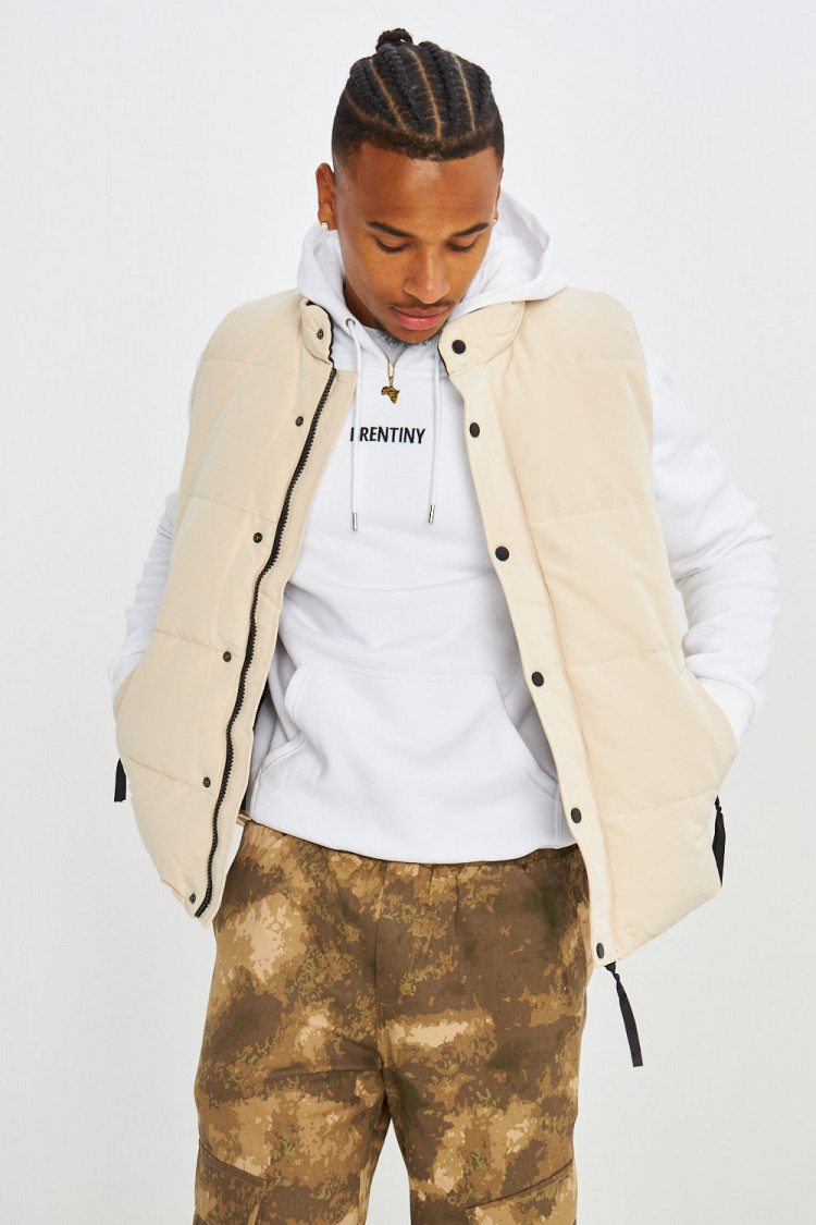Doudoune sans manches beige