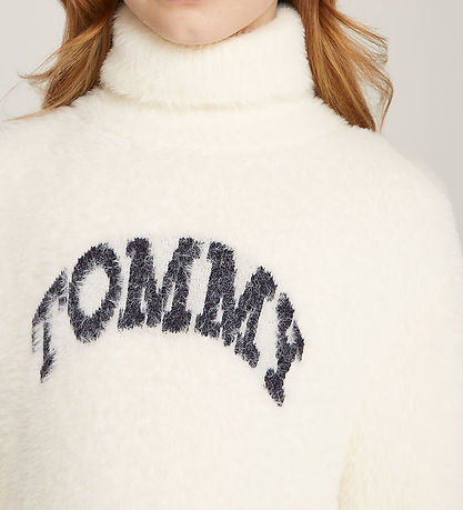 Tommy Hilfiger Kjole - Strik - Turtleneck Fluffy - Ivory Petal