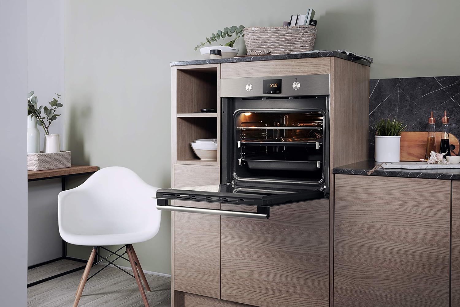 Bauknecht BAR2 KN5V2 IN Backofen Elektro/Einbau, 55.50 cm, Multi 5 Umluftbackofen mit 5 Funktionen, Classic Cook Elektronik-Uhr, Edelstahloptik
