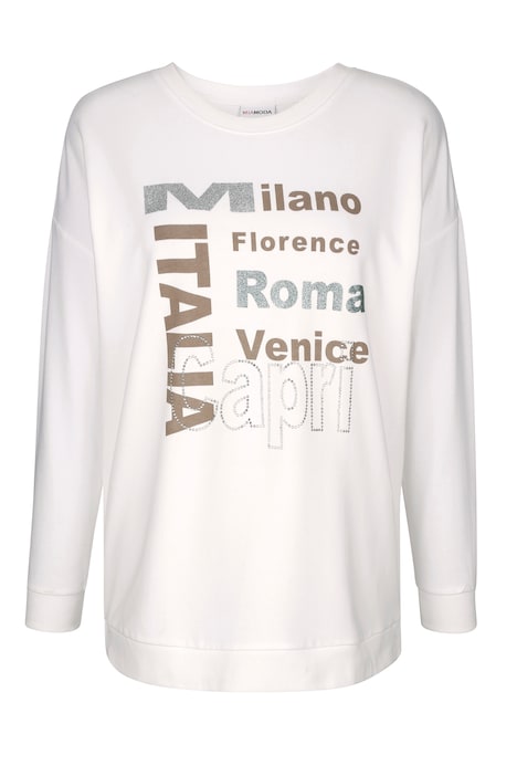 Sweatshirt, Schriftdruck, Ziersteinchen