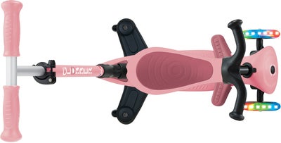 Globber Go-Up Active Lights 360° 3-hjuls Sparkesykkel, Pastellrosa
