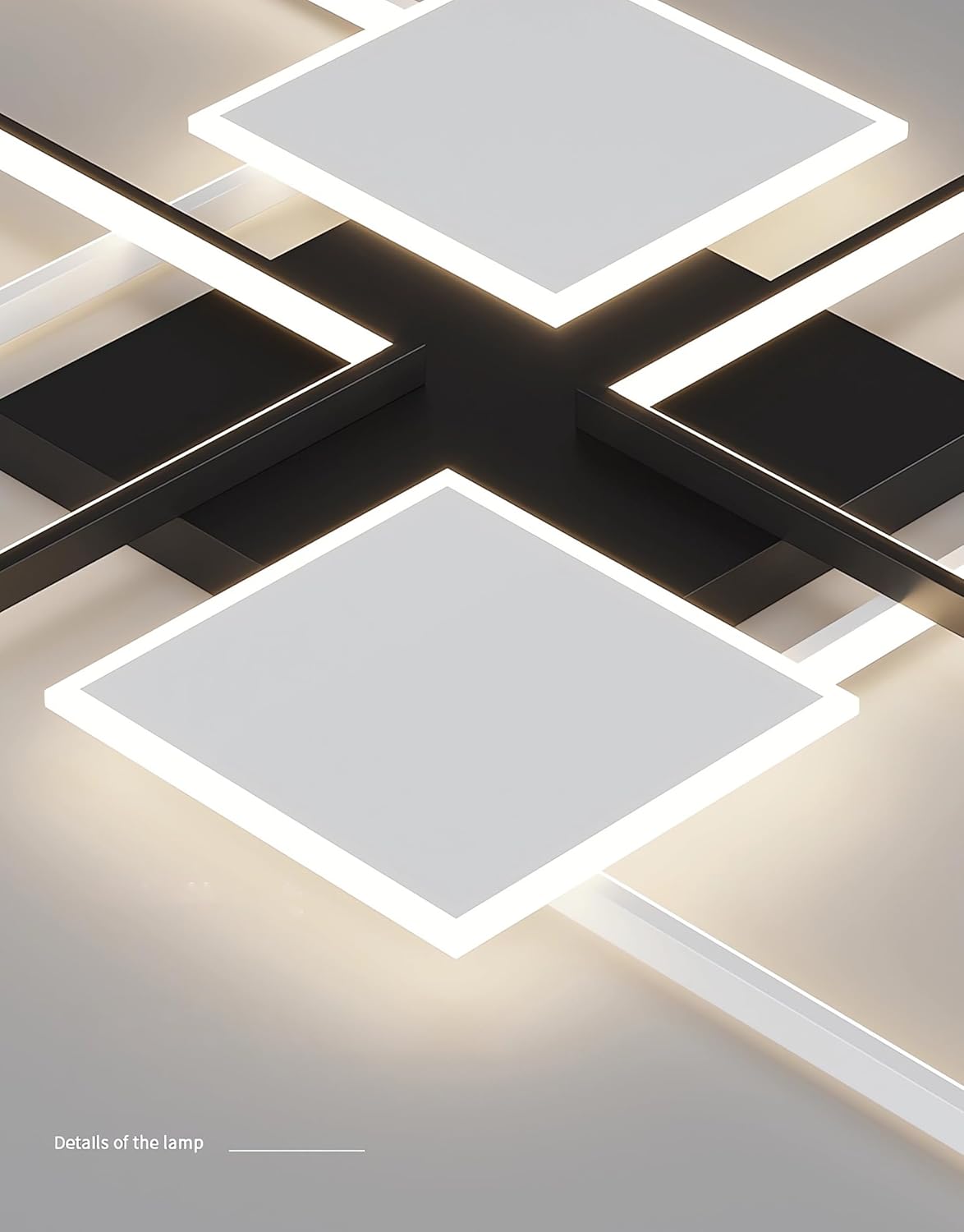 LED-Deckenbeleuchtung Modern Rechteckige Deckenlampen Für Wohnzimmer Dimmbar Mit Fernbedienung Contro Flush Mount Deckenleuchte Für Wohnzimmer Schlafzimmer Stube (Schwarz, 110cm)