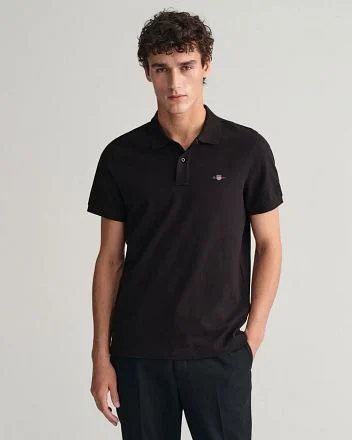 Gant Shield Piqué Poloshirt Zwart 2210-5 kopen