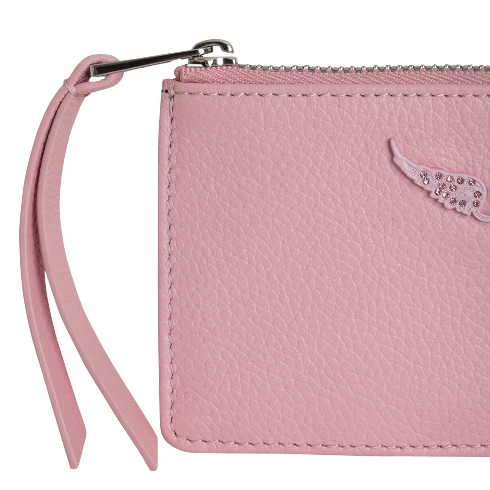 ZV CARD - Porte-cartes en cuir velours | Rose